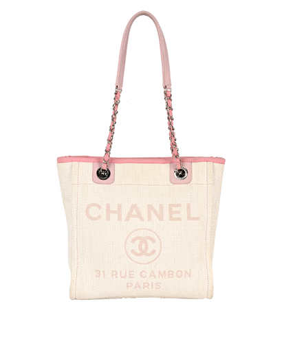 Mini Deauville, &pound;1,500, Handbags, Pink/White, Canvas, Front view